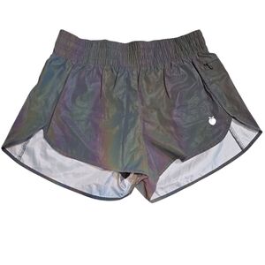 Flexliving Reflective Iradescent Holographic Running Shorts Small Lined